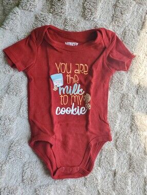 Red “You Are the Milk to My Cookie” Baby One-Piece